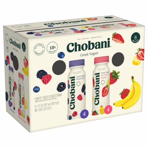 Chobani® Lowfat* Greek Yogurt Drink Family Variety 7 fl oz 8PK Perspective: back