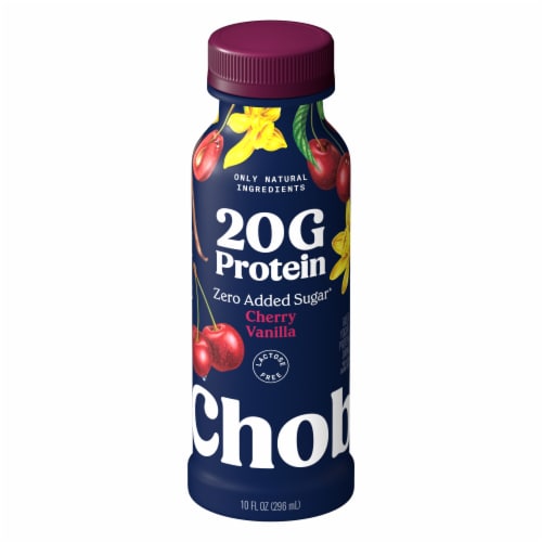 Chobani 20G Protein Lowfat Greek Yogurt Drink Cherry Vanilla 10 fl oz Perspective: back