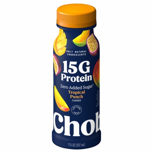 Chobani Zero Added Sugar Greek Yogurt Tropical Punch Protein Drink 7 fl oz Perspective: back
