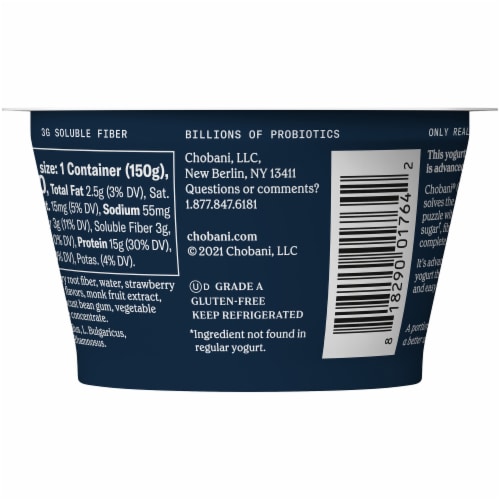 Chobani Complete Ultra Cup Strawberry Yogurt Perspective: back