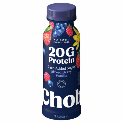 Chobani 20G Protein Lowfat Greek Yogurt Drink Mixed Berry Vanilla Perspective: back