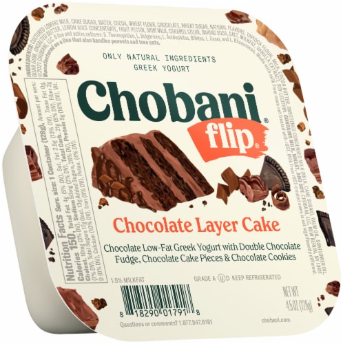 Chobani® Flip® Low-Fat Chocolate Layer Cake Greek Yogurt Perspective: back