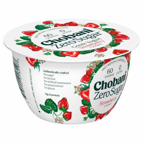 Chobani® with Zero Sugar Strawberry Yogurt Perspective: back