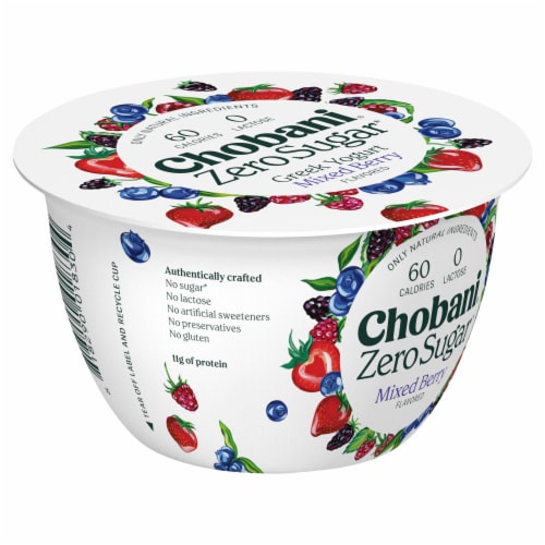 Chobani® with Zero Sugar Mixed Berry Yogurt Perspective: back