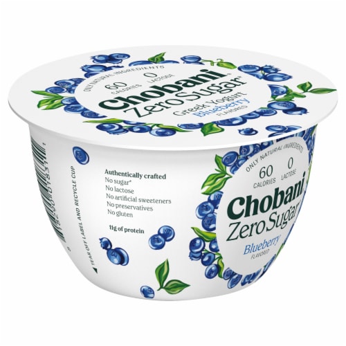Chobani® with Zero Sugar Blueberry Yogurt Perspective: back