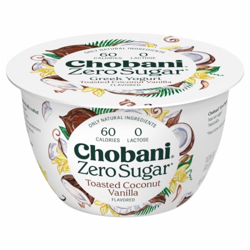 Chobani Zero Sugar Toasted Coconut Vanilla Greek Yogurt Cup 5.3