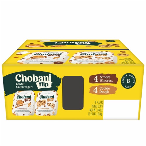 Chobani Flip Low-Fat S'more S'mores and Cookie Dough Greek Yogurt Cups Perspective: back