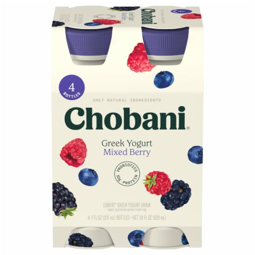 Chobani Lowfat Mixed Berry Greek Yogurt Drinks Perspective: back