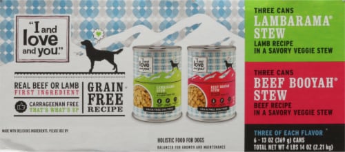 I and Love and You Baaad Moooon on the Rise Wet Dog Food Variety Pack - 6 Count Perspective: back