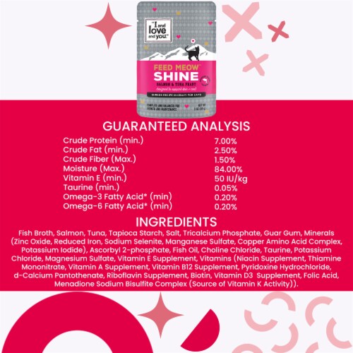 I and Love and You Feed Meow, Shine Formula with Salmon and Tuna, 3 oz Perspective: back