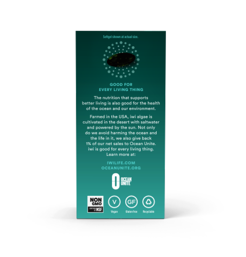 iwi Omega-3 + Glucosamine and White Willow Joint Health Softgels Perspective: back