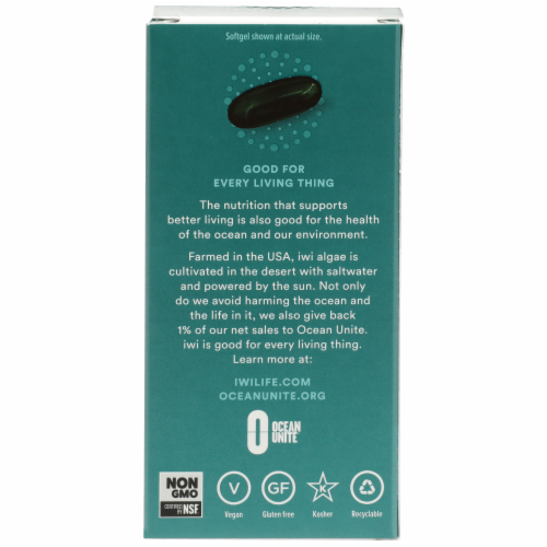 iwi Omega 3 Softgel Capsules 850 mg Perspective: back