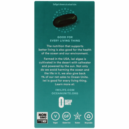 iwi EPA Omega 3 Softgel Capsules Perspective: back