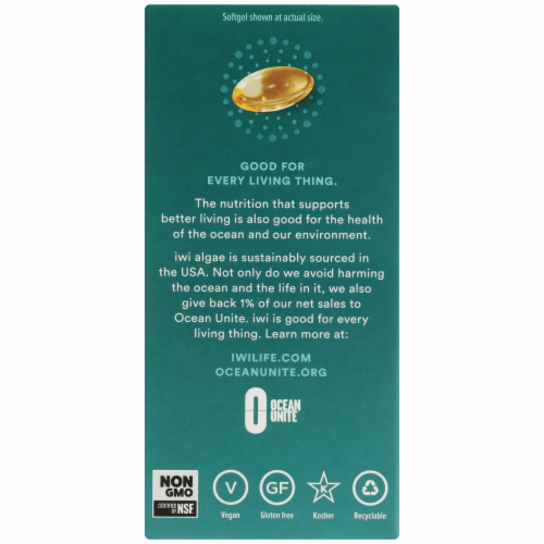 iWi Algae Based Omega 3 DHA Perspective: back