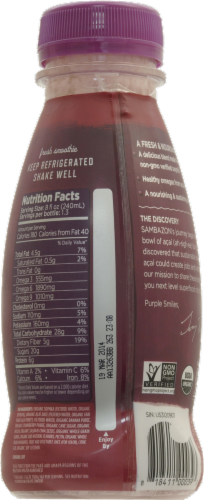 Sambazon Organic Blended Breakfast Smoothie Perspective: back