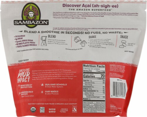 Sambazon® Mixed Berries & Acai Smoothie Cubes Perspective: back