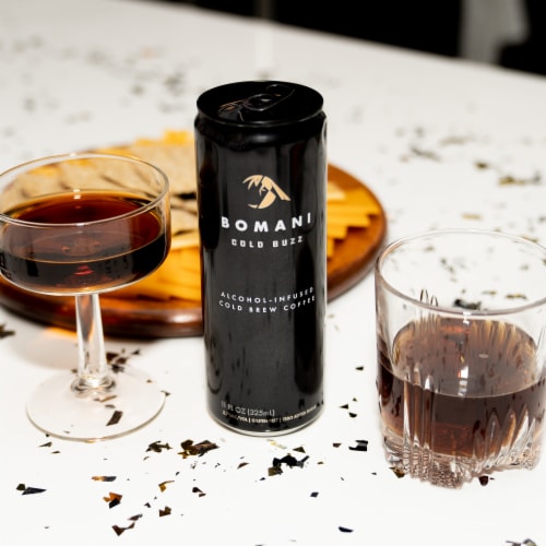 Bomani Cold Buzz Original Alcohol Infused Cold Brew Hard Coffee Perspective: back