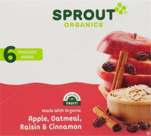 Sprout Organic Apple Oatmeal Raisin with Cinnamon Stage 2 Baby Food Perspective: back