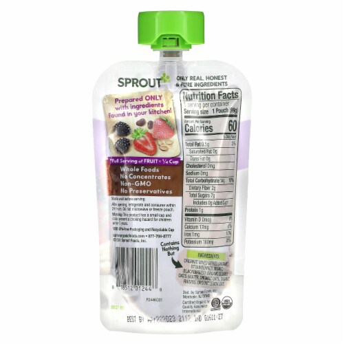 Sprout 2 Mixed Berry Oatmeal Perspective: back