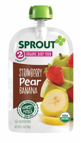 Sprout Organics® Strawberry Pear & Banana Stage 2 Baby Food Perspective: back