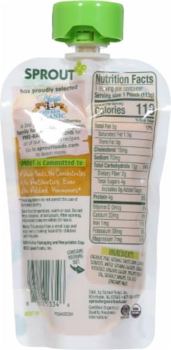 Sprout® Organic Creamy Vegetables with Chicken Stage 3 Baby Food Perspective: back