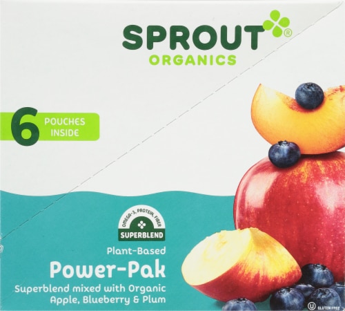 Sprout Power Pak Apple SuperBlend Blueberry Plum Stage T Baby Food Perspective: back