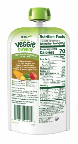 Sprout® Organic Veggie Power Green Veggies With Pineapple & Apple Food Pouch Perspective: back