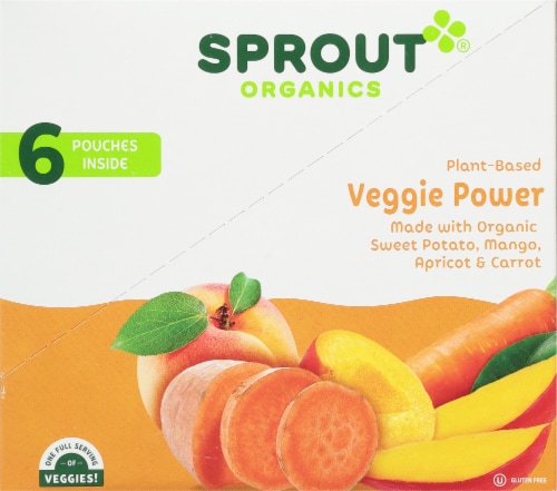 Sprout Organic Veggie Power Sweet Potato with Mango Apricot & Carrot Baby Food Perspective: back