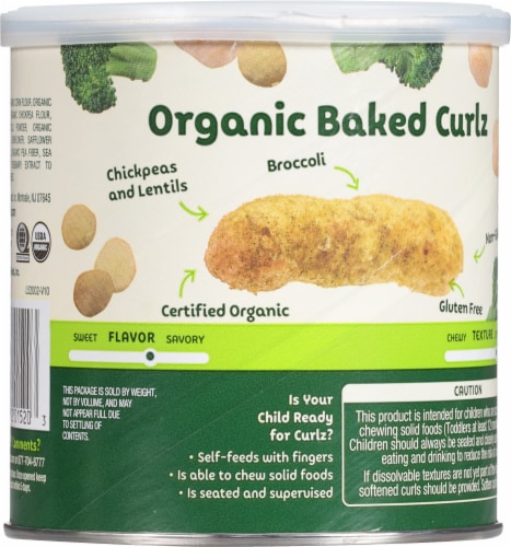 Sprout Organic Curlz® Broccoli Baked Toddler Snacks Perspective: back
