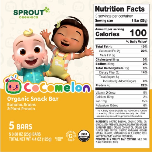 Sprout Organics® Cocomelon Organic Snack Bars Perspective: back