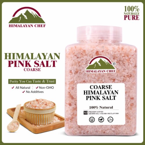 Himalayan Chef Pink Salt, 100% Natural, Coarse, Ideal for Salt Grinders & Salt Mills | 5 lbs. Perspective: back
