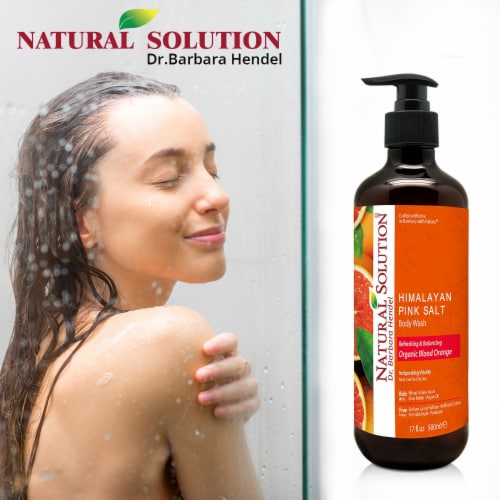 Natural Solution Body Wash, Nutrients with Himalayan Pink Salt for Skin, Blood Orange - 17 Oz Perspective: back