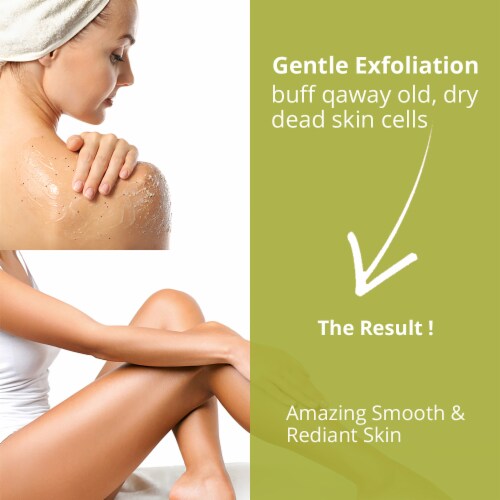 Natural Solution Body Scrub, Moisturizes with Organic Marula Oil - 12.3 oz Perspective: back