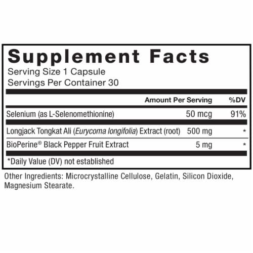 Force Factor Longjack Tongkat Ali 500mg Capsules Perspective: back
