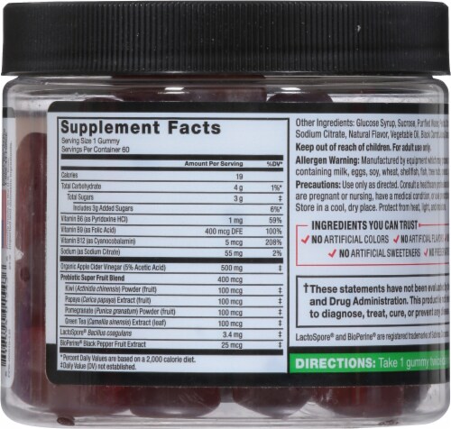 Force Factor® ProbioSlim Apple Cider Vinegar Gummies Perspective: back