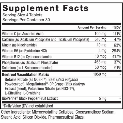 Force Factor® Total Beets™ Circulatory Support Tablets Perspective: back