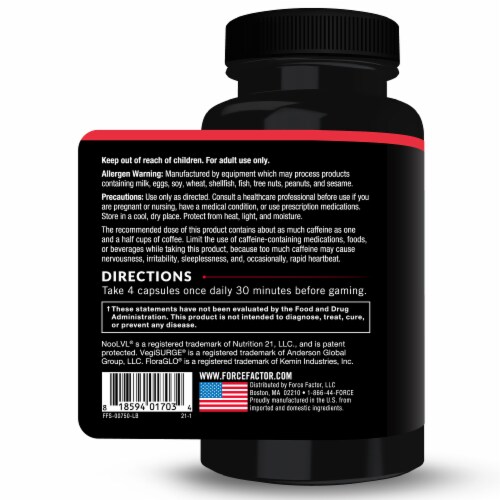 Force Factor® Forebrain® Pro Gamer Capsules Perspective: back