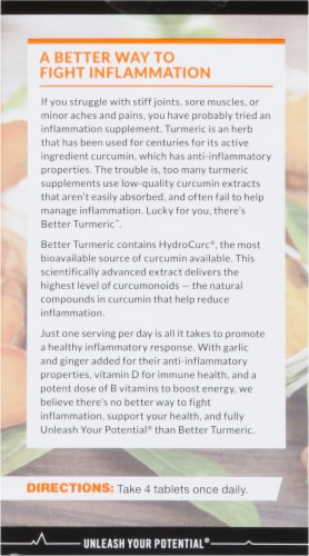 Force Factor® Better Turmeric™ Tablets Perspective: back