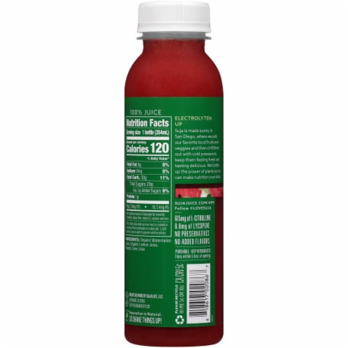 Suja Organic Watermelon Lemon Lime Blend Fruit Juice Perspective: back