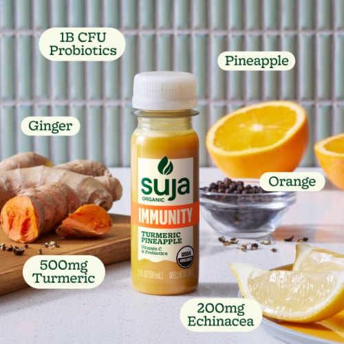 Suja Organic Immunity Turmeric Pineapple Wellness Shot Perspective: back