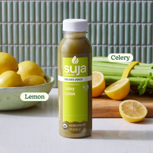 Suja Organic Celery Cold Pressed Juice Drink Perspective: back
