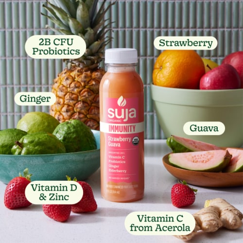 Suja Organic Immunity Strawberry Guava Cold Pressed Juice Drink Perspective: back