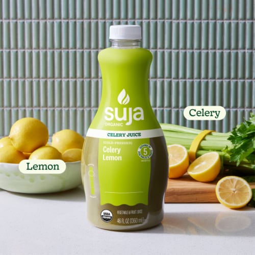 Suja Organic Celery Cold Pressed Juice Drink Perspective: back