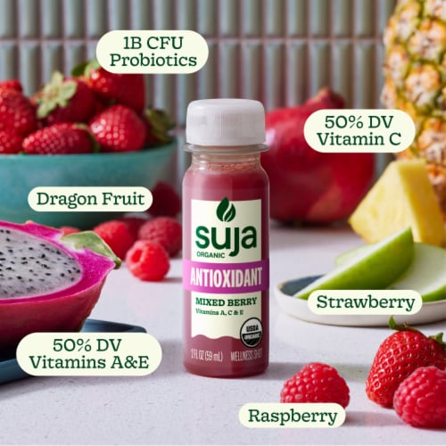 Suja Organic Antioxidant Mixed Berry Shot Perspective: back