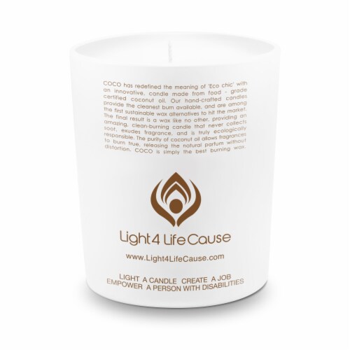 COCO by Stone Amber Coconut Wax Candle - White Perspective: back
