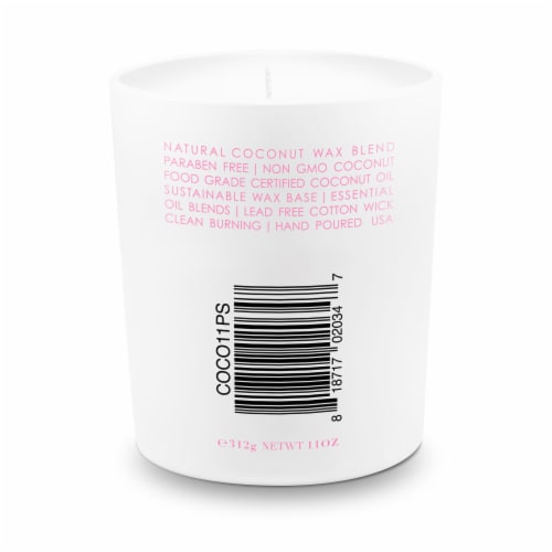 COCO by Stone Pink Sugar Coconut Wax Jar Candle - White Perspective: back