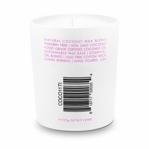 COCO by Stone Tiare Coconut Wax Jar Candle - White Perspective: back