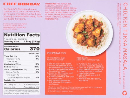 Chef Bombay Chicken Tikka Masala with Basmati Rice Frozen Meal