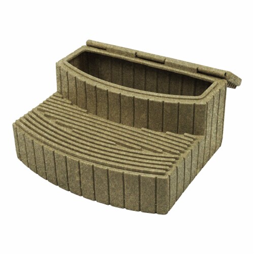 Good Ideas Sora Steps Lightweight Outdoor and Indoor Storage Step, Sandstone Perspective: back