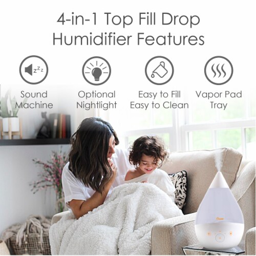 Crane Top Fill Drop Cool Mist Humidifier - White Perspective: back